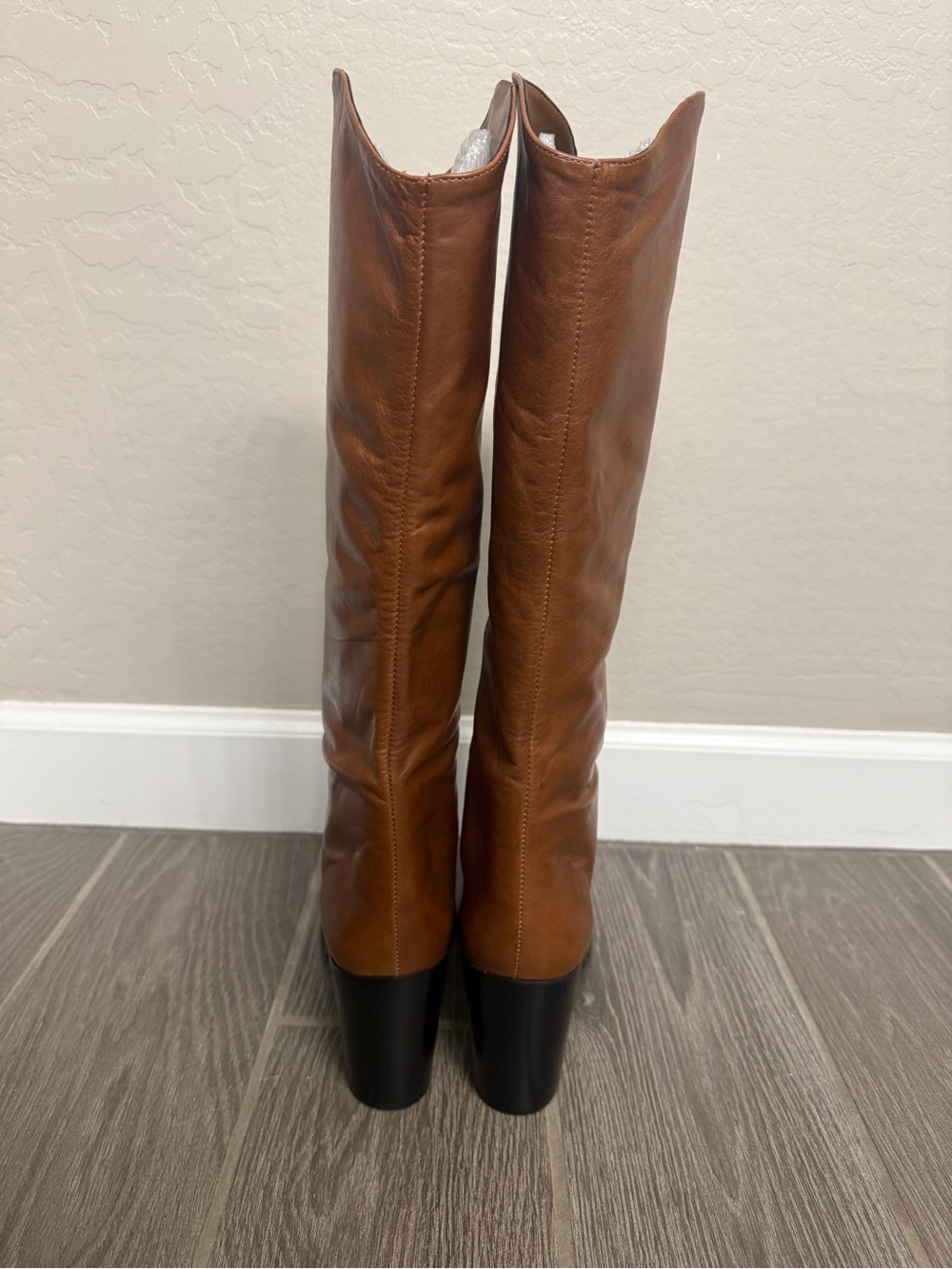SCHUTZ Tall Leather Heeled Boots in Brown - Picture 4 of 4